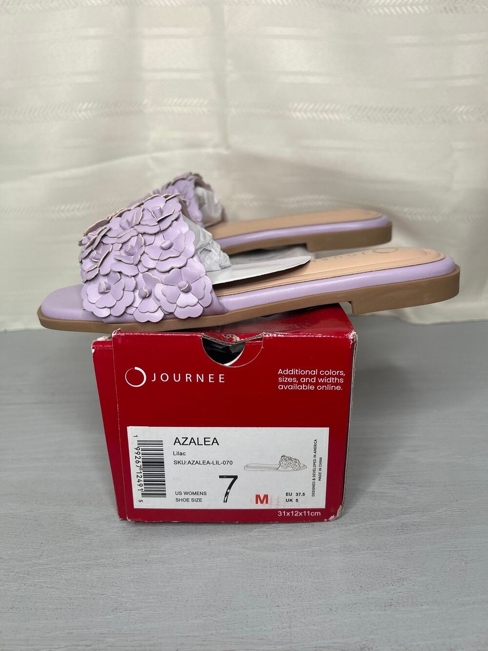 Journee Collection Azalea Floral Slide Sandals Lilac Size 7M